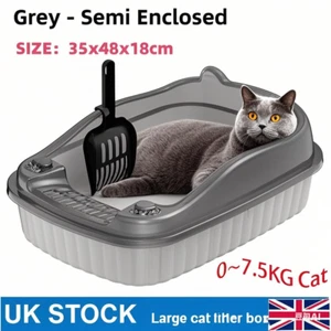Extra Large Open Cat Litter Tray High Sided Deep Jumbo Rim Pan Box Loo Toilet UK - Picture 1 of 23