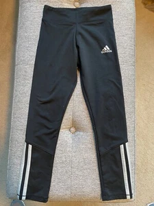 Adidas Little Girls Black/Grey Leggings Size 6 - Picture 1 of 4