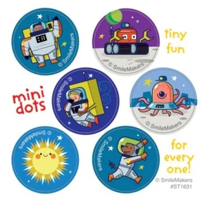 60 Silly Space Mini Dot Stickers Party Favors Teacher Supply magical chore chart - Picture 1 of 1