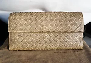 BOTTEGA VENETA Intrecciato Weave Aged Leather Continental Flap Wallet MINT - Bild 1 von 5