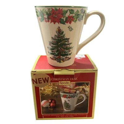 2016 Annual Collection Spode Christmas Tree Coffee Mug Green Trim S3324-A16 - Image 1 of 4