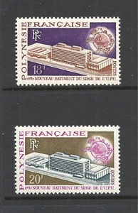 FRENCH POLYNESIA SCOTT 261 - 262 MLH VF SET - 1970 U.P.U. HEADQUARTERS ISSUE - Picture 1 of 2