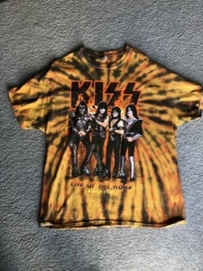 Kiss End Of The Road World Tour Tie Dye Orange Gildan T-Shirt Unisex Größe XL - Bild 1 von 5