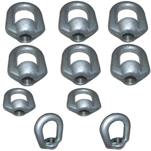10 Pc Hot Dipped Galvanized 3/8" Thickness Eye Nut With 1/2"-13 Tap 2250 Lbs WLL - Picture 1 of 4