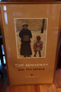 Jean Paul Lemieux - La Promenade - Time Remembered 1980 - SIGNED FRAMED POSTER - Foto 1 di 2