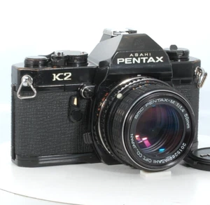 Pentax K2 Black 35mm SLR Film Camera SMC PENTAX-M 50mm f1.4 [Exc+3] From JAPAN - Picture 1 of 24