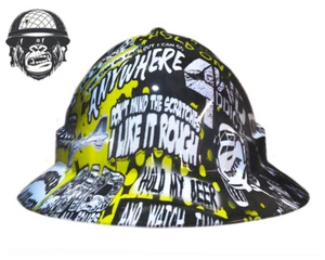 Custom Hydrographic Safety Hard Hat LOOSE NUT PRO CHOICE WIDE BRIM - Picture 1 of 7