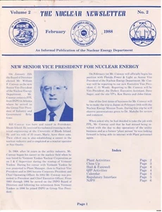 NUKE NEWSLETTER (1988/02) Florida Power & Light (Vol 2 No 2) Cartoon** OF - Picture 1 of 2