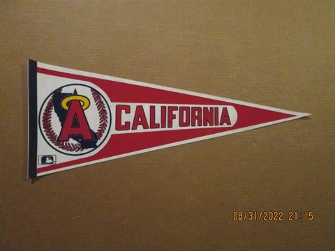 MLB California Angels Vintage Circa 1980's Team Logo Halo Baseball Pennant Cover
