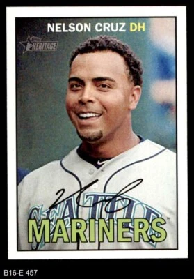 2016 Topps Heritage #457 Nelson Cruz Base Mariners SHORT-PRINT 8 - NM/MT - Image 1 of 2