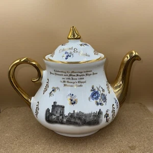James Dean Pottery Bone China Edward And Sophie Wedding Teapot Limited Edition 1 - Picture 1 of 6