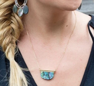 Park Lane "MYRTLE" Necklace w/ Genuine Abalone Beautiful & New Reg. $52 - Picture 1 of 6