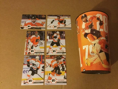 FLYERS 2019-2020 UPPER DECK 6 CARD SET (SEALED) & SOUVENIR CUP "FLY OR DIE" SGA Cover
