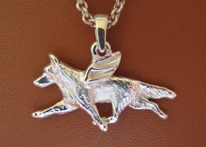 Large Sterling Silver German Shepherd Dog Angel Pendant - Picture 1 of 5