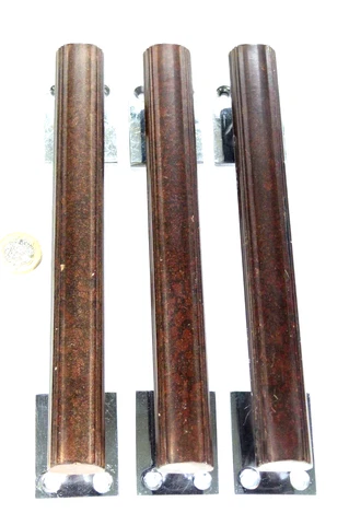 SINGLE RARE WALNUT BAKELITE & CHROME DOOR HANDLES/PULLS ART DECO 1930s Cover