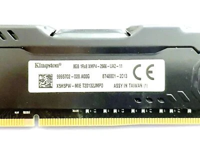 Kingston HyperX 8GB DDR4 2666Mhz PC4-21300 Single Rank DIMM Memory X5H5PW-MIE - Image 1 of 2