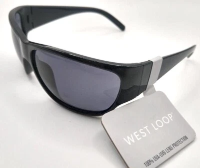 West Loop Black Wrap Sunglasses NEW Foster Grant 61911CAL001 - Image 1 of 3