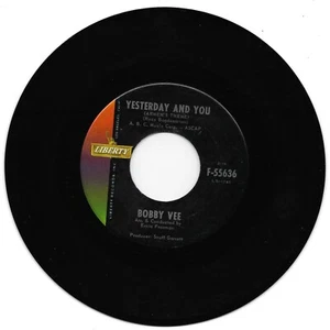 Bobby Vee: "Yesterday And You" / "Never Love A Robin" - near EX '63 - plays NM! - Picture 1 of 1