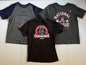 Atlanta Braves Under Armour Size Youth M/ L Blue Short Sleeve T-shirts Champions - Bild 1 von 6