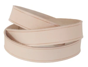 3 veg tanned leather straps creased embossed cow hide 56" x 1.5" belt dog collar - Picture 1 of 7