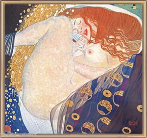 Stampa Art Nouveau Gustav Klimt Danae Giclée fine art repro su tela - Foto 1 di 1