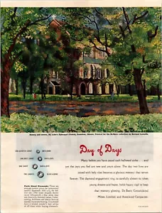 VINTAGE 1945 DA BIERS DIAMANTEN ST. LUKES BISCHÖFLICHE KIRCHE DRUCK ANZEIGE - Bild 1 von 1