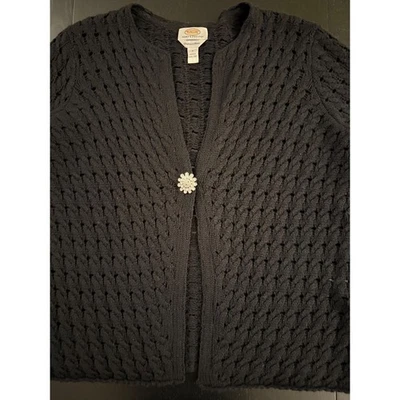 Cárdigan Suéter De Colección Talbot Mujer Cachemira Seda Joyas Mujer Talla X Negro Foto 1 de 4
