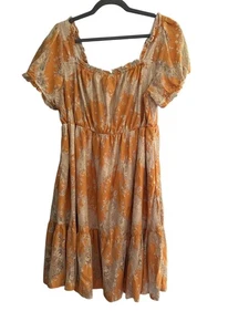 Torrid Dress Women Size 1 Mustard Vintage-Inspired bohemian lace flowy Y2K retro - Picture 1 of 10