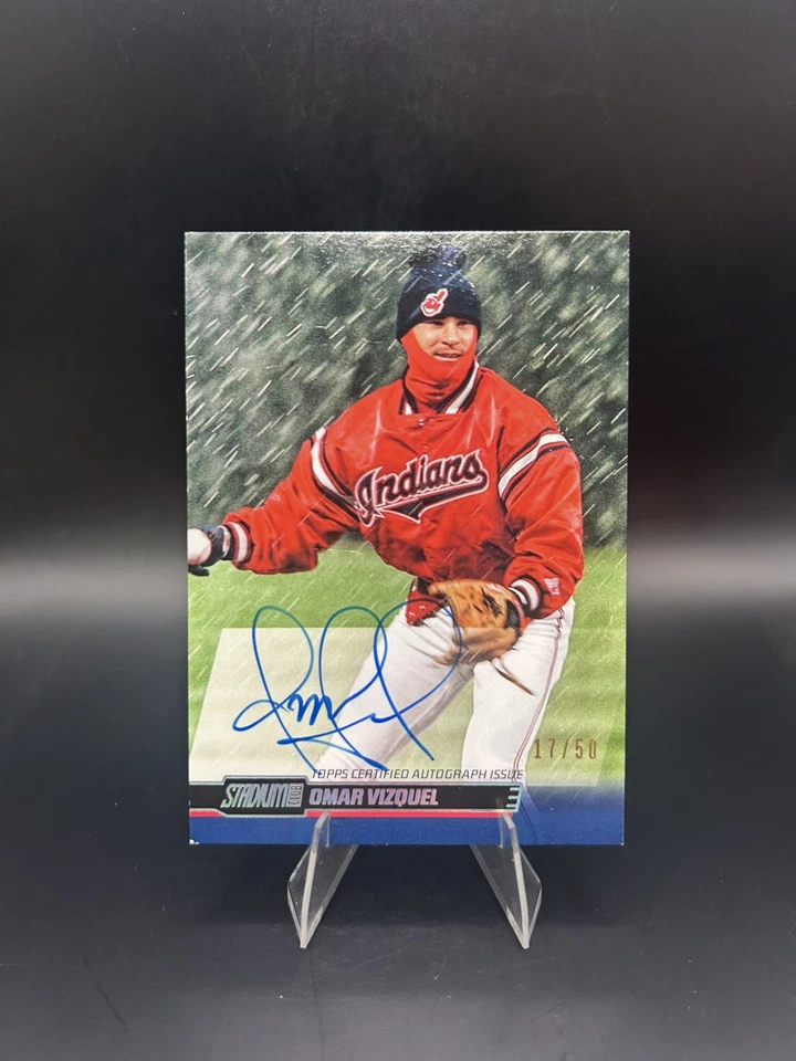 Stadium Club Omar Vizquel 2014 #SCA-OV autógrafo/50 automático SP Cleveland Guardians Foto 1 de 4