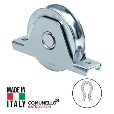 RUOTA CON SUPPORTO PER CANCELLO SCORREVOLE GOLA TONDA CON CUSCINETTO  - Immagine 1 di 3