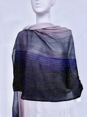 Missoni Naranja Etiqueta Mantón Tejido Bufanda 50” x 80” Azul Plata Blanco Rosa Nuevo sin Etiquetas Foto 1 de 3