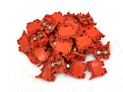 Lot of 42 ABB Entrelec M6/8-ORANGE Terminal Block 22-8AWG 50A 600V M6/8 - Image 1 of 4