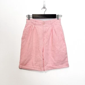 Vintage 80s ESPRIT Pink and White Gingham Check Bermuda Shorts Size 11/12 - Picture 1 of 10