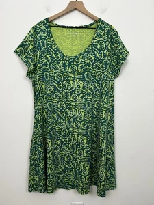 Soft Surroundings Size 1X Short Santiago Gaia Dress Cozy Jersey Knit Green - Picture 1 of 9
