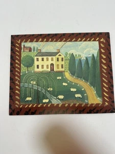 Wendy Presseisen Original Hand Painted Signed Folk Art Wood Sheep 12”x9.5” - Picture 1 of 7