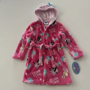 Peppa Pig 3T Toddler Girl Pink Hooded Bath Robe - Picture 1 of 6