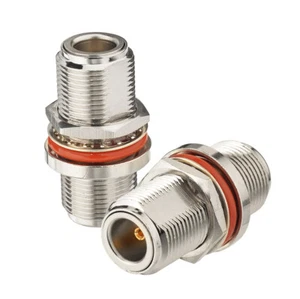 Paquete de 5 adaptadores conector coaxial de montaje mamparo sellado tipo N tipo hembra a hembra - Imagen 1 de 5