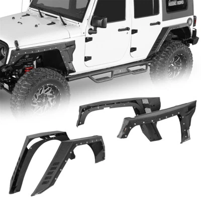 Guardabarros delantero de acero/destellos de guardabarros trasero aptos para Jeep Wrangler JK 07-18 4 puertas Foto 1 de 4
