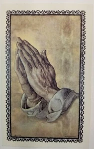 1990 Holy Remembrance Card Praying Hands Religious Religion  E1B - Picture 1 of 2