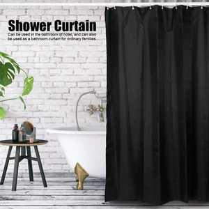 Household Fabric Waterproof Shower Curtain Bathroom Bath Curtain with Hooks - Picture 1 of 18