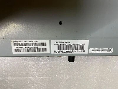  IBM 00Y5860 00RY384 00Y5764 V5000 2078-12C/24C Controller Module W/ Battery - Image 1 of 4