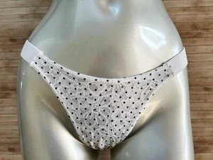 Nwt Victorias Secret The Lacie Lace Brazilian Panty White/Black Casual Dot M - Picture 1 of 4