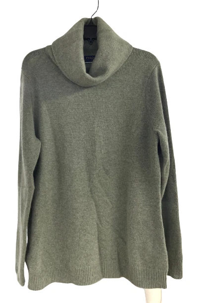 Suéter Polo Ralph Lauren Para Hombre Verde Acanalado Cuello Alto Lavable Cachemira Foto 1 de 2