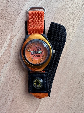 Vintage OSU Oregon State University Watch Sweda NOS Beavers Nylon Strap Compass Cover
