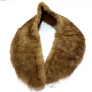 Vintage Mink Brown Fur Collar Scarf Wrap Stole Pelt 33 inches - Picture 1 of 7