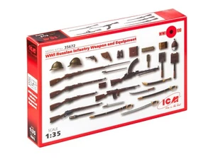 Arma y equipo de infantería rusa escala 1/35 kit modelo plástico Primera Guerra Mundial ICM 35672 - Imagen 1 de 4