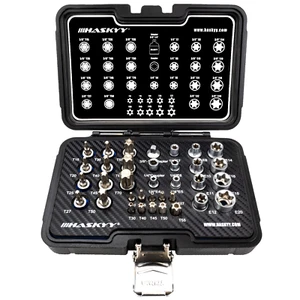 Torx Bit Nüsse SET STECKSCHLÜSSEL NUSS SATZ 3/8 1/4 INNEN AUßEN 35TLG - Bild 1 von 7