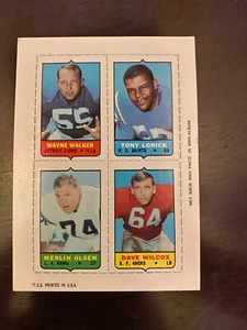 1969 Topps Football 4-in-1 card OLSEN and WILCOX EX/MNT Free Shipping - Picture 1 of 2