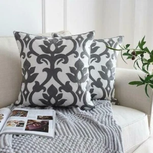 1 Piece Embroidered Geometric Cushion Cover - Picture 1 of 11