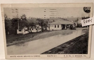 Bangor Pa. White House Gulf 1939 servicio de gas comida y cabinas RT. 611 POSTAL RARA - Imagen 1 de 2